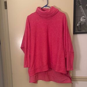 Impressions Vibrant Pink Cowl Neck Sweater